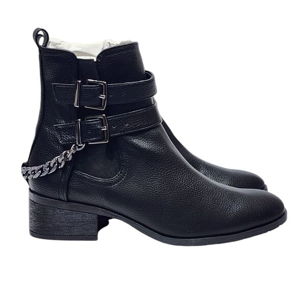 Kenneth Cole REACTION Salt Biker Chain Chelsea Boots Black US 7.5 M - Picture 3 of 14